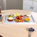 25 x 15 inches High-End Light Luxury Leather Rectangle Oversized Service Tray for Ottoman Tray, Coffee, Food, Family Dinner, Picnic, Party Essentials (Beige, 25 x 15 inch)