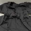 Women Striped Button Down Pleated Shirt Dress Summer Short Sleeve Ruffle A Line Swing Long Blouse Midi Long Dress (Medium, Bl)