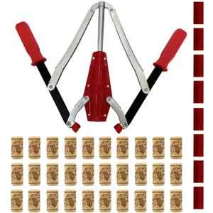 Manual Wine Bottle Double Lever Hand Corker Wine Corker with 30 count Wine Corks for Home Brewing