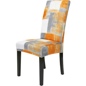 Gibelle Chair Covers Dining Room Set of 4, Stretch Spandex Slipcover for Dining Room & Kitchen Parsons Chairs, Removable Washable Seat Protector Cover (Orange)