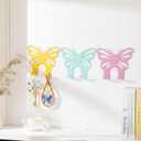 LEIFIDE 3 Pcs Butterfly Decorative Wall Hooks Pastel Butterfly Room Decor Metal Double Prong Hanger Wall Mount for Coat Key Backpack Hat Jewelry Living Room Nursery Bathroom Home Decor
