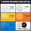 Autolock 6" Buffing Polishing Pads, 7Pcs 6Inch (150mm) Waffle Foam Buffing Pad, Wool Pad Kit for 6 in Backing Plate, Car Polisher Boat Compounding, Polishing and Waxing