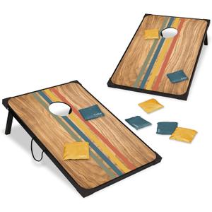 EastPoint 2'x3' Cornhole Board Set - 8 Bean Bags, Engineered Wood, Sunset - Lightweight Portable Design for Yard Games - 12 Oz Bean Bags for Toss Game - Durable MDF Boards for Backyard Games