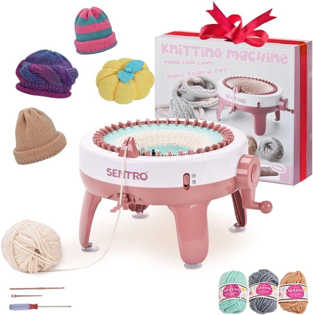 SENTRO Knitting Machine 40 Needles Crochet Knitting Loom Machine DIY Knitting Board Rotating Machines for Sock/Hat/Pumpkin
