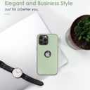 LOHASIC for iPhone 14 Pro Max Leather Case Women, Slim, Light Green Gold