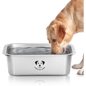 Stainless Steel Dog Bowls for Large Dogs, High Capacity Metal Dog Food Bowls, Food and Water Bowl for Larges, X-Large, and Big Dogs 1.25 Gallons