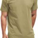 VEIISAR Men's Crew Neck T Shirt - Fitted Elastic Tees Fresh Print Tshirts - Pattern & Color 20+ (Green, XL)