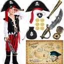Cocojeci Pirate Costume Kids Boys Halloween Costume,Halloween Costumes for Boy,Toddler Pirate Costumes for Role Play Dress Up Medium