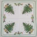 Christmas Pine Tree Napkins,Embroidered Cotton Napkins Set of 5, Washable Cotton Soft Absorbent Square Table Top Decoration for Dining Kitchen Party Wedding