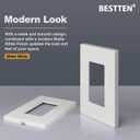 BESTTEN (50 Pack) USWP4 Matte White Screwless Switch Plate, 1-Gang Decorator Wall Outlet Cover, H4.69 x W2.91, for Light Switch, Dimmer, USB, GFCI, Receptacle