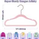 Kids Hangers Velvet 50 Pack-14 Inch,Kids Hanger for Clothes,Baby Clothes Hanger Non Slip,Sturdy Infant/Toddler Hangers Pink Hanger