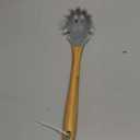 Silicone Pasta Fork, Kitchen Heat Resistant Noodle Spoon Server, BPA Free Spaghetti Strainer,12.8 inch (Khaki)