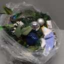 Christmas Garland with Lights, 6FT Prelit Christmas Garland Battery Operated Xmas Garland with Christmas Blue Balls, Pine Cones and Pine Needles for Mantle Fireplace Staircase Porch Decor