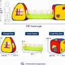 3 in 1 Pop Up Kids Play Tent with Ball Pit Indoor/Outdoor Playhouse, 119 inches x 31.5 inches x 34 inches