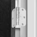 Cauldham (12 Pack) Heavy-Duty 3-1/2" Interior Door Hinges with 5/8" Radius Corners - Polished Chrome