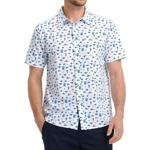 M MAELREG Mens Hawaiian Shirts Short Sleeve Button Down Tropical Beach Floral Solid Print Summer Vacation Mens Casual Shirts, 3XL