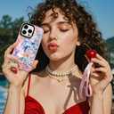 for iPhone 16 Pro Max Case, Blue Coastal Collage Pattern with Romantic Quote, Military-Grade Drop Protection, Seaside Daydream Soft TPU Protective Cover with Camera Control for Women Girls