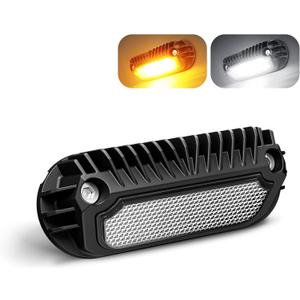 SUPAREE LED RV Porch Light, White Amber 12 Volt Exterior Light, 800 Lumen Black Lighting Fixture Kit Replacement for RVs Trailers Campers (2 Pieces)