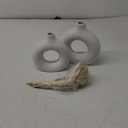 VELOVA Set of 3 White Ceramic Vase with 65 PCS Dried Pampas Grass Flowers Aesthetic Boho Modern Small Round Cute Vases for Decor Living Room Coffee Table Shelf Bedroom Office Desk Home Gifts Women Mom