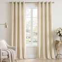 StangH Beige Plush Velvet Curtains Thermal Insulating Curtains 90 inches Long, Rustic Home Decor Drapes Light Blocking with Grommet Top for Nursery/Study/Office, W62 x L90, 2 Panels
