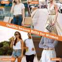 Ssumday Women's Leather Belts for Jeans Dress Pants Black Brown White Belts for Women Ladies Waist Belts with Gold Buckle