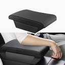 TPARTS Leather Armrest Support Cushion for Tesla Model 3/Y/X/S Tesla Armrest Decor Interior Accessories Memory Foam Console Pillow Elbow Rest Cover Pad (Black)