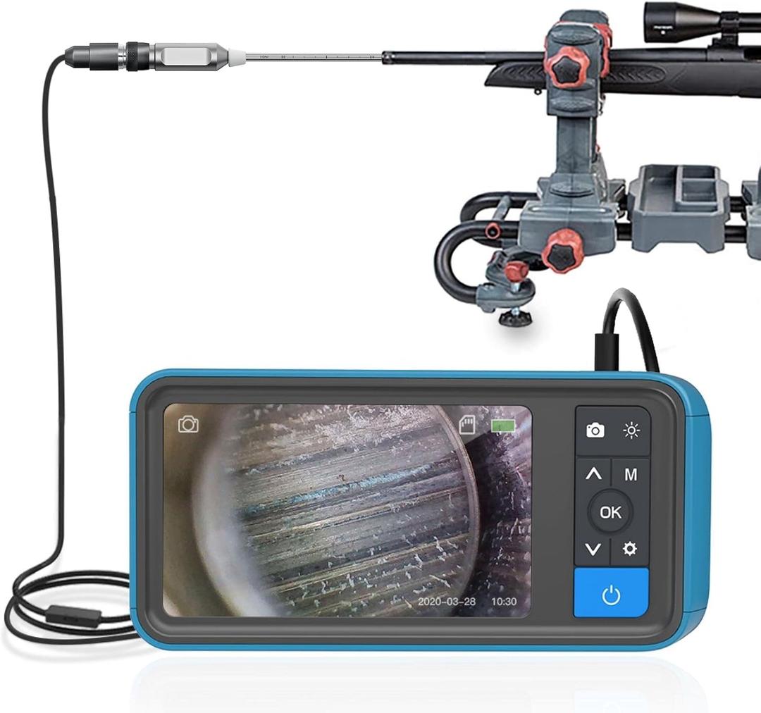 Teslong Rigid Rifle Borescope, 0.2inch Rod Digital Gun Barrel Bore Scope Gun Cleaning Camera-Fits .20 Caliber & Larger Hunting Shooting Firearms, 26inch Long Insertion Tube & 4.5inch 1080P HD Screen