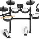 MOSEN Electric Drum Set with 4 Quiet Mesh Drum Pads, Cymbals, Sticks, Headphones, USB MIDI, Kick Pedal, 195+ Sounds and 25 Drum Kits for Beginner MED-X3