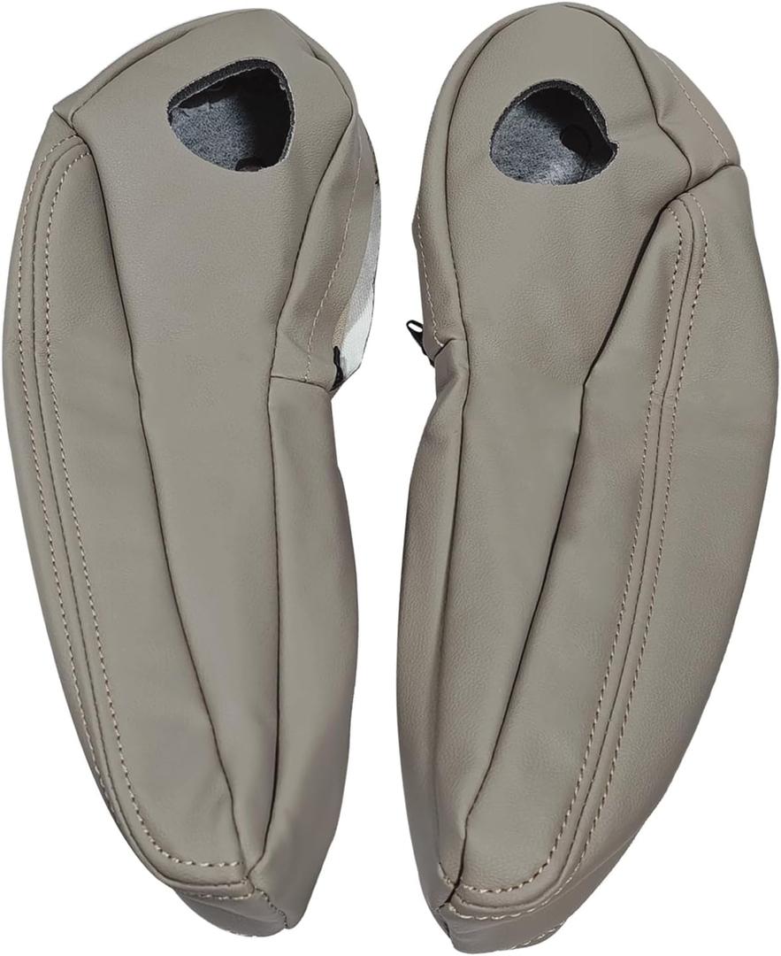 Seat Armrest Leather Cover, 1Pair Driver & Passenger Replacement Tan Seat Armrest Cover Compatible with 2011-2016 Chrysler Town & Country