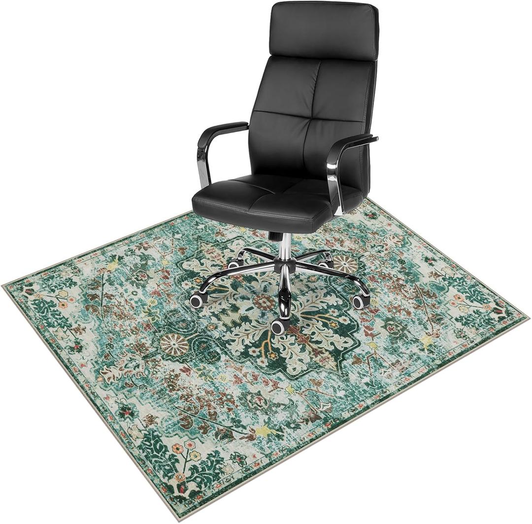 Anidaroel Chair Mat for Hardwood Floor, 48"x60" Desk Chair Mats for Hard Floors, Under Desk Rug for Rolling Chair, Computer Gaming Chair Mat, Low Pile Carpet Protector Mat, Teal