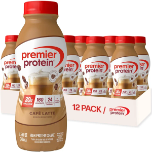 Premier Protein Shake, Café Latte, 30g Protein, No Added Sugar, 24 Vitamins & Minerals to Support Immune Health, 11.5 fl oz, 12 Pack, Best By 06 JAN 2027 