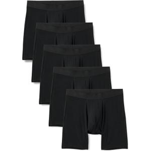 Amazon Essentials Men's Super Soft Modal Boxer Briefs, Pack of 5 (Black)