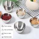 12 Pack 3.4inch Stainless Steel Sauce Dishes, Mini Individual Round Sauce Bowl, Sushi Dipping Bowl, Ingredient Bowls for Prep, Silver