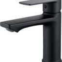 BELZ Bathroom Faucet Matte Black, Tool-Free Modern Single Handle Sink Faucet, Anti-Peeling Single Hole Vanity Faucet, Pre-Installed 24" Lines, Faucet Only