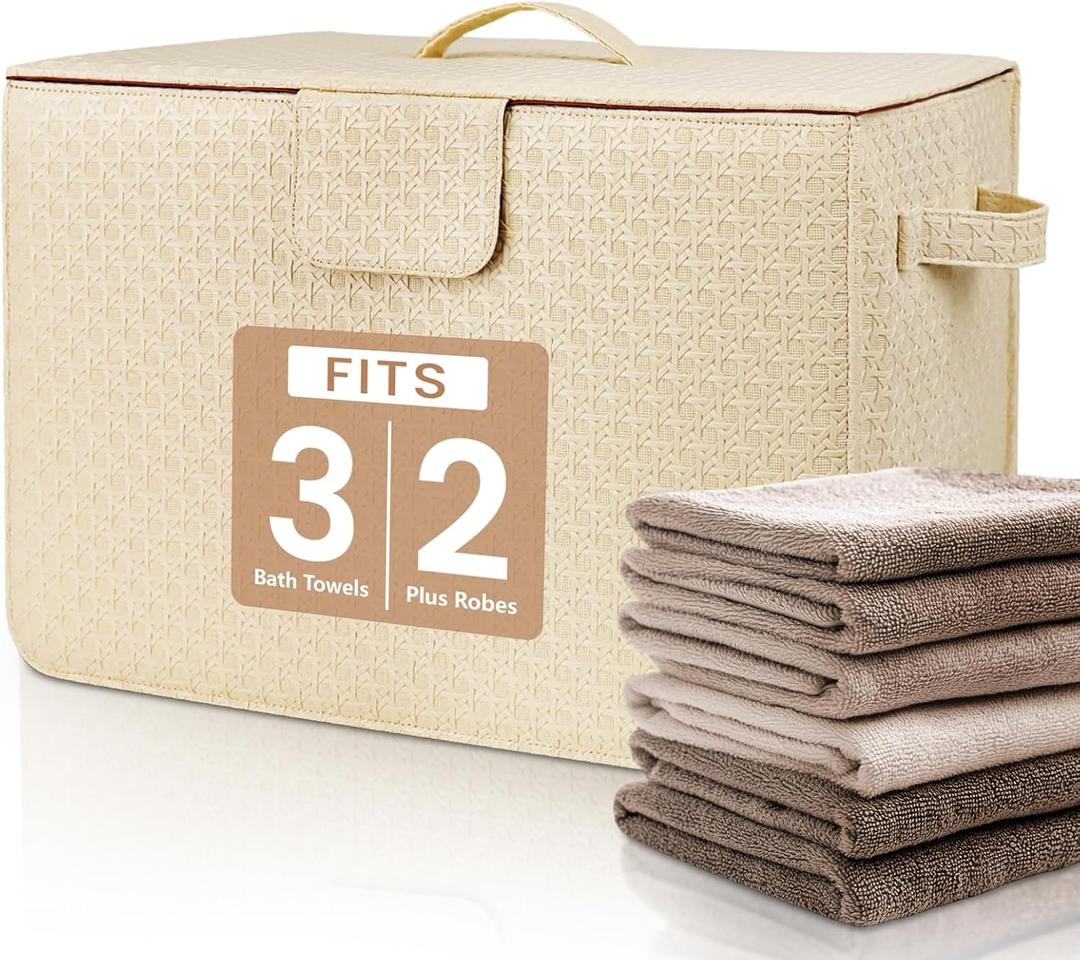 Kdti Towel Warmer Bucket - 36L Hot Towel Warmer for Bathroom & Home Spa, Fits 3 Oversized 40"x70" Towels/Bathrobes/Blankets, Auto Shut Off & Adjustable Timer (Countertop- Geometric Weave Style)