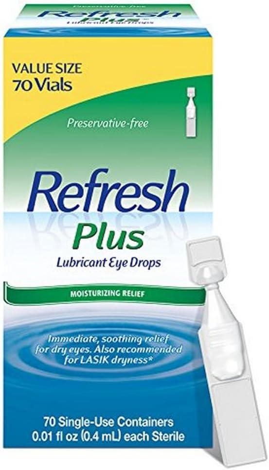 Refresh Plus Lubricant Eye Drops, Value Size, 70-0.01 Fluid Ounce (0.4 ml) Containers