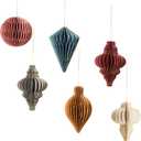 2 x AOBKIAT Christmas Tree Ornaments,Red Xmas Party Decorations-6PCS 3D Mini Glitter Edges Paper Honeycomb Ornaments,for Xmas,New Years,Birthday,Home Decor