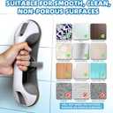 Grab Bars for Bathtubs and Showers 3 Suction Cups Shower Handle, Heavy Duty Safety Shower Grab Bars for Seniors and Elderly, Handicap Bars for Bathroom 2 Pack, Gray