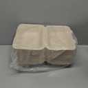 ECOLipak 75 Pack Clamshell Take Out Food Containers, 100% Compostable To Go Containers Disposable, 9X6 inch Heavy-Duty To Go Boxes, Eco-Friendly Biodegradable To Go Containers For Food