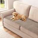 H.VERSAILTEX Plush Chenille Couch Cover for 3 Cushion Couch Anti Slip Washable Sofa Slipcovers Soft and Durable Furniture Protector for Dogs Cats Kids (27.5" x 59", Cuban Sand)