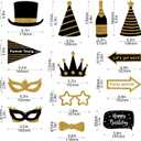 25Pcs Birthday Party Decorations Photo Booth Props Universe Space Themed Happy Birthday Decorations Photo Props for Indoor Outdoor Party Supplies