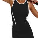 Yanekop Womens Tennis Dress with Built in Shorts Athletic Dresses Golf Outfits Exercise Workout Dress Activewear (Black, S)
