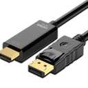 DisplayPort to HDMI Cable, Uni-Directional 4K DP to HDMI Cable 6 Feet, 4K@30Hz, 1080P Full HD, Male to Male Compatible for Computer, NVIDIA, AMD, Dell, Lenovo, HP, ThinkPad, Monitor, etc