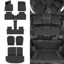 NQOQN Custom Fit Floor Mats for Kia Telluride Gas Only 7 Seats/ Captain Seat 2027, All Weather TPE Floor Liner & Trunk Mat with Backrest Mat & 2nd Row Backrest Protectors, Full Set Interior Accessories