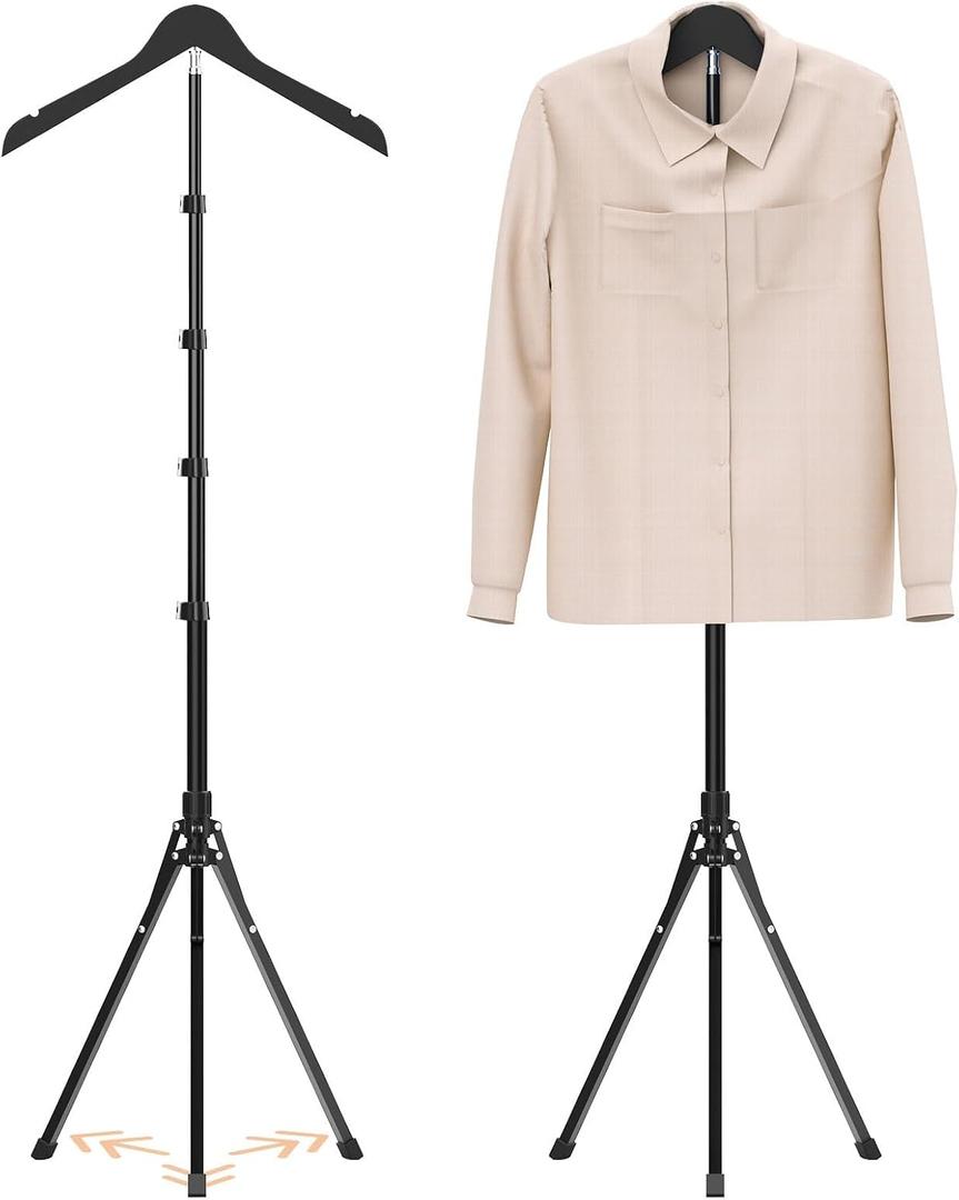 Adjustable Shirt Display Stand Mannequin Torso, Multi-Use Clothing Display | 32-63 Inches Steamer Rack Stand Foldable Clothing Display Stand for Retail Vendors, Cap and Gown Graduation Clothes Garment