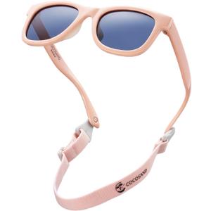 COCOSAND Flexible Baby Sunglasses with Strap Polarized UV Protection for Toddler Infant Newborn Boy Girl Age 0-24 Months (Baby Pink With Grey Lens) COCOSAND Flexible Baby Sunglasses with Strap Polarized UV Protection for Toddler Infant Newborn Boy Girl Age 0-24 Months (Baby Pink With Grey Lens)