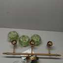 Vintage 3-Light Bathroom Vanity Light Fixtures, Modern Brass Vanity Wall Sconces Over Mirror with Green Glass Shade for Bathroom Bedroom Living Room