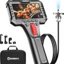 Two-Way Articulating Borescope Camera with Light, 0.25in Slim Probe, Industrial Endoscope Inspection Camera with Light, 5.3FT Flexible Snake Scope for Automotive, HVAC and Aircraft Mechanics