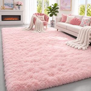 Pink Rugs for Girls Bedroom Plush Fluffy Cute Carpets for Kids Room Decor
4x6 Kawaii Vibrant Carpet for Baby Nursery, Plush Shag Teen Girl Barbie Rugs, Thick Fur Dorm Rugs Living Room Ballerina Decor
