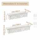White Wall Shelves French Country Decor - Vintage Floating Shelf Antique Wood Wall Decor Farmhouse Rustic Hanging Shelves for Living Room Bedroom (24"+19")